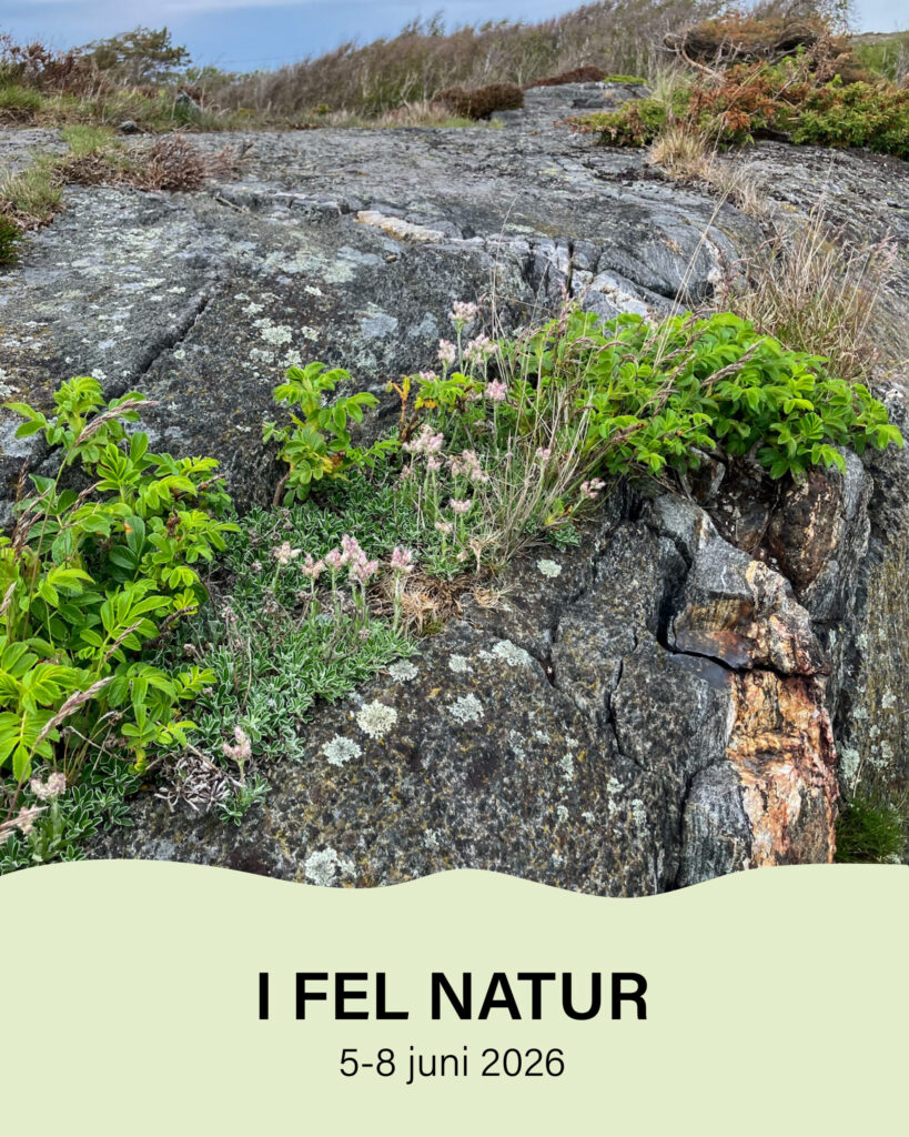 Nedan för fotot står texten: I fel natur 5-8 juni.